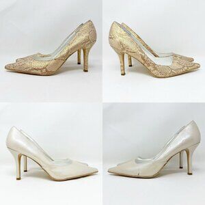 Rampage MARIA Women 8 Snake Skin Heels Pointed Toe‎ Stiletto Metallic Lot of 2